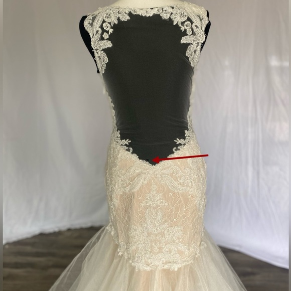 Giselle #14700 size 4 Fit & Flare illusion back sample floor Dress - Picture 10 of 16